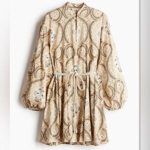 H&M Macramé-belt Boho Tunic Dress size XS oversized Mini
